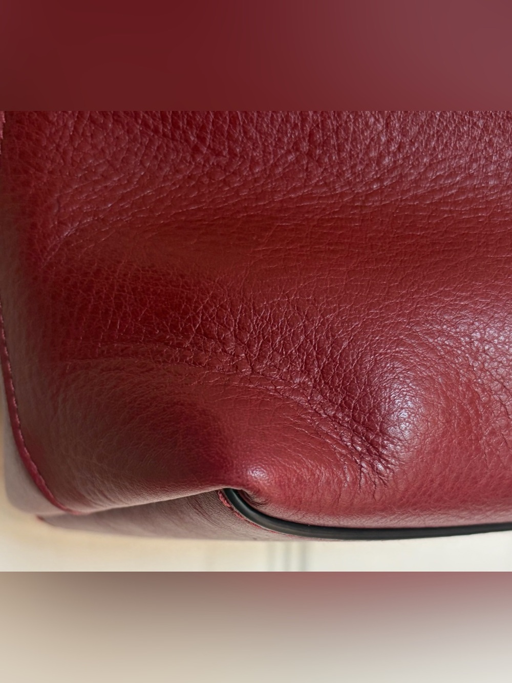 Authentic Coach Brooklyn 39 Dark Ruby Red Genuine Full Grain Leather - Picture 4 of 16